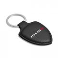 Ipick Image Made For Nissan Nismo Black Real Leather Shield-style Key Chain
