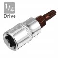 Uxcell 2pcs 1 4 Drive X T20 Torx Bit Socket S2 Steel Bits Cr-v Sockets 5 Length Use With Ratchet Wrench Slide Bar Extension Rod