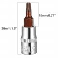 Uxcell 2pcs 1 4 Drive X T20 Torx Bit Socket S2 Steel Bits Cr-v Sockets 5 Length Use With Ratchet Wrench Slide Bar Extension Rod