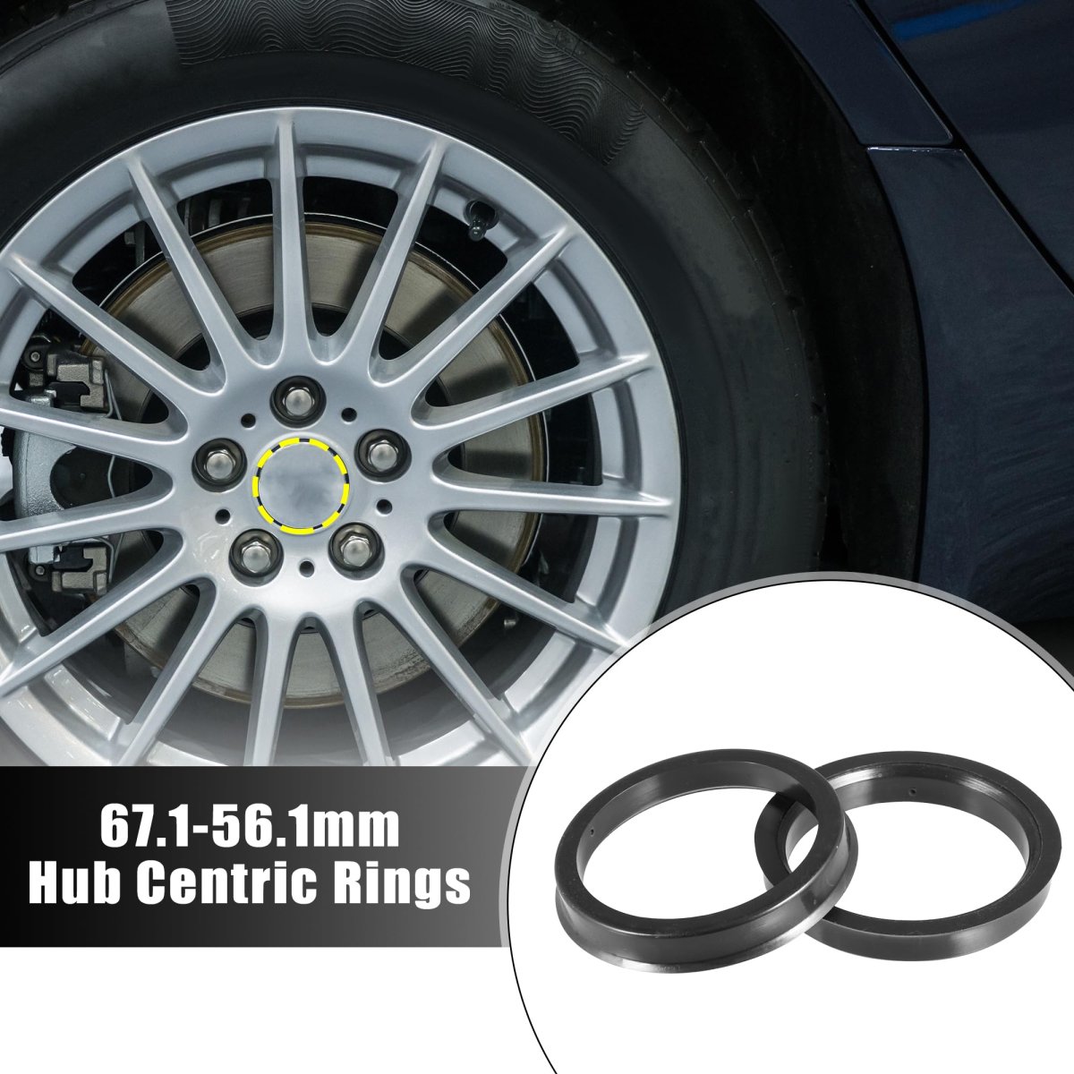 2pcs Plastic 67 1mm To 56 Car Hub Centric Rings Wheel Bore Center Spacer