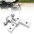 Trailer Hitch Towing Mount With Dual Balls Lock Pins 6in Adjustable Drop Aluminum For 2in Receivers Silver