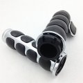 Htt Chrome Rubber Hand Grips 1 Pair For Hd Fxdwg Dyna Wide Glide Suzuki Volusia 800 M50 Boulevard