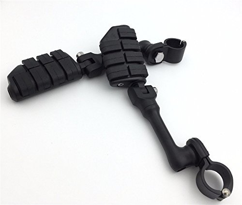 Xkh Group Motorcycle Black Long Angled Adjustable Dually Highway P-clamps Large Footpeg Footrest For V-star Roadstar Suzuki
