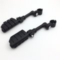 Xkh Group Motorcycle Black Long Angled Adjustable Dually Highway P-clamps Large Footpeg Footrest For V-star Roadstar Suzuki