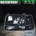 G-plus Headlight Assembly Compatible With 92-96 Bronco Ford F150 F350 97 9th Generation Old Body Style Only Halogen Model