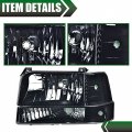 G-plus Headlight Assembly Compatible With 92-96 Bronco Ford F150 F350 97 9th Generation Old Body Style Only Halogen Model