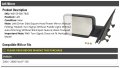 Left Driver Side Square Head Power Mirror Manual Folding Black Heated With Turn Signalout Puddle Light Auto-dimming Blind Spot