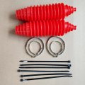 Teamwill Universal Silicone Rack And Pinion Steering Boot Gaiter Kit Red
