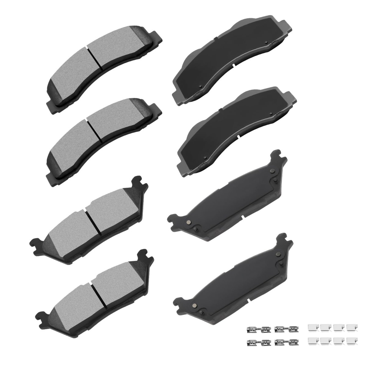 D1414 D1790 Brake Pads W Hardware Front Rear Disc Pad Set