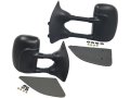 Manual Tow Door Mirror Set Of 2 For 1999 To 2007 Ford F 250 Super Duty Black Textured With Telescoping Trailer And 180 Degrees