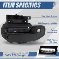 Auto Dynasty Full Led Light Bar Front Bumper Driving Fog Lamps With Switch And Bezels Compatible Ram 1500 19-24 Driver