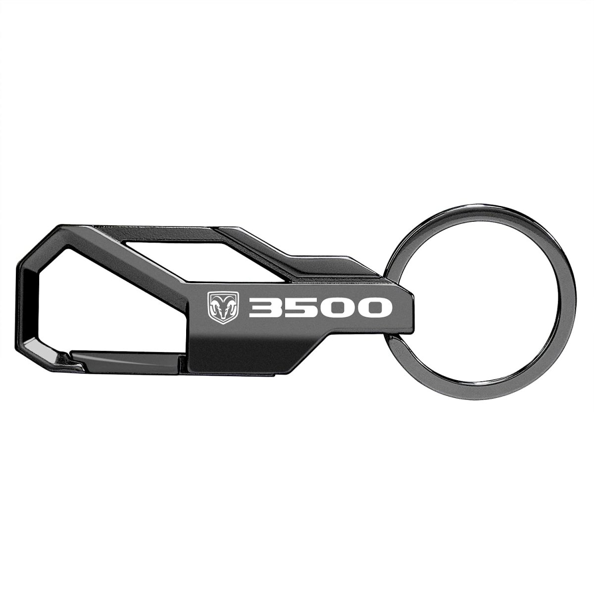 Ram 3500 Logo Gunmetal Black Carabiner-style Snap Hook Metal Key Chain Official Licensed