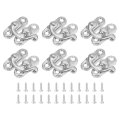 6 Pcs Vintage Lock Clasp 23 X 26mm Mini Swing Arm Latch Left Hook Hasp With Screws For Jewelry Box Suitcase Toolbox Wooden Case 