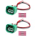 High Low Beam Headlights Connector For Jeep Wrangler 2007 2024 H13 9008 L0000h13 Harness Pigtail Plug Front 3 Way 2 Piece Set 