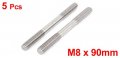 Uxcell M8 X 90mm A2 Stainless Steel Double End Threaded Stud Screw Bolt 5 Pcs