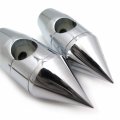 Httmt Chrome 1 Billet Spike Handlebar Risers For H-d Softail Dyna Sportster Custom
