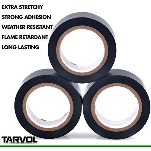 Black Electrical Tape Giant 3 Pack Each Roll Is 4 X 30 High End Industrial Grade Rated To 176 Degrees 600 Volts Waterproof