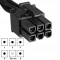Uxcell 6 Pin To 3 Sata Power Cable Adapter For Hard Drive Black