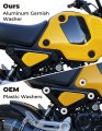 Kemimoto Colored Verge Washers Compatible With 2022 2023 2024 Grom Motorcycle Side Panel Cover Full Set Aluminum 12pcs Black