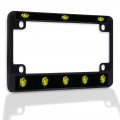 Fastasticdeals Metal Insert Bike License Plate Frame Yellow Rose Weatherproof Motorcycle Accessories Black 4 Holes Solid 