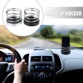 X Autohaux 2pcs Dashboard In Dash Car Cup Holder Bottle Drink Waterholder Front Cup Holders Black Silver Tone Universal For