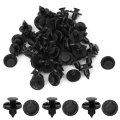 Uxcell A14040200ux0002 50 X 8mm Hole Plastic Retainer Clips Push Type Rivets Fastener Black For Bumper Fender