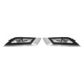 Front Bumper Upper Lower Grille Fog Lamps Caps For 2017-2018 Fo-rd Fusion Matte Black