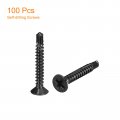 Uxcell 6 X 1 Sheet Metal Screws 100pcs Black Oxide 410 Stainless Steel Flat Head Phillips Drive Self Drilling