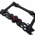 Httmt- Mt294-006- Black Metal Skull Motorcycle License Plate Tag Frame Holder Compatible With H-d