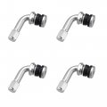 Motoforti 4pcs Metal 90 Degree Trie Valve Stem Vacuum Tyre Extension Extenders Adapter For Car Motorcycle Silver Tone 