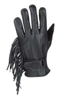 Womens Full Finger Leather Gloves With Fringe Size Xs X-small