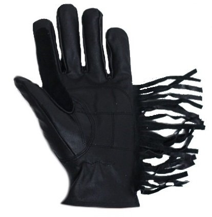 Womens Full Finger Leather Gloves With Fringe Size Xs X-small