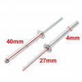 Uxcell 20 Pcs 4mm X 40mm Aluminum Steel Open End Blind Rivets