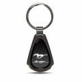 Ipick Image Made Black Dome Shinning Dark Gunmetal Metal Teardrop Key Chain With Logo For Ford Mustang Script