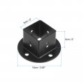 Uxcell 2pcs Square Floor Flange 2 X2 Post Base Brackets Kit Wall Mount For Deck Railing Mailbox Black