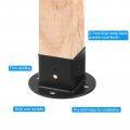 Uxcell 2pcs Square Floor Flange 2 X2 Post Base Brackets Kit Wall Mount For Deck Railing Mailbox Black