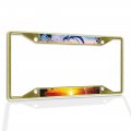 Fastasticdeals Metal Insert License Plate Frame Jumping Dolphins L Red Sunset On Sea Ocean Beach Weatherproof Car Accessories 