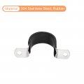 Uxcell 12pcs 30mm 1-3 16 Cable Clamp Rubber Pipe Strap Cushioned 304 Stainless Steel Hose U Shape Metal Tube Holder For Wire