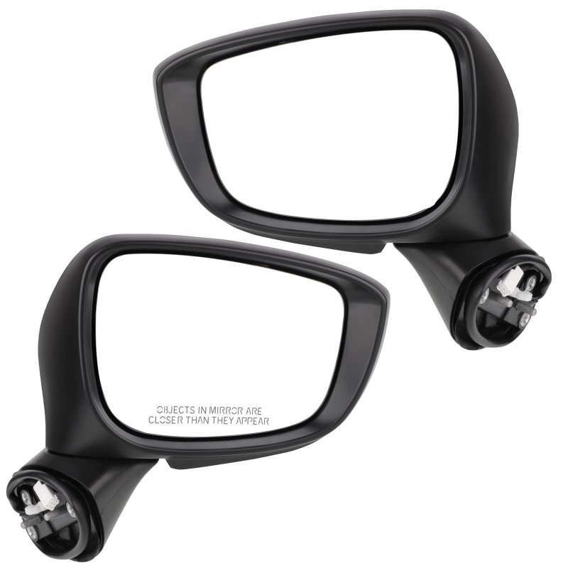 Ocpty Driver And Passenger Side Mirrors Exterior Fit For 2015 2016 Mazda Cx-5 Black Smooth Heat Power Adjusted Turn Indicator