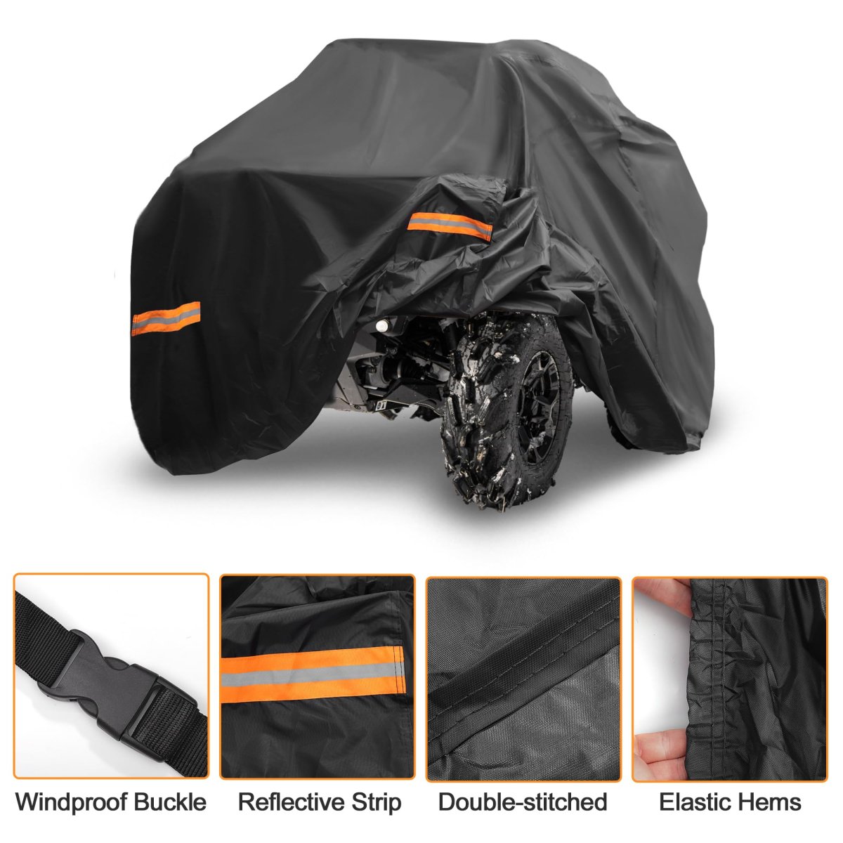 Atv Cover For Honda Fourtrax-rancher Waterproof 4 Wheelers Quad Fourtrax Foreman 4x4 210d-pu Black 84 65l X47 64w X50 39h