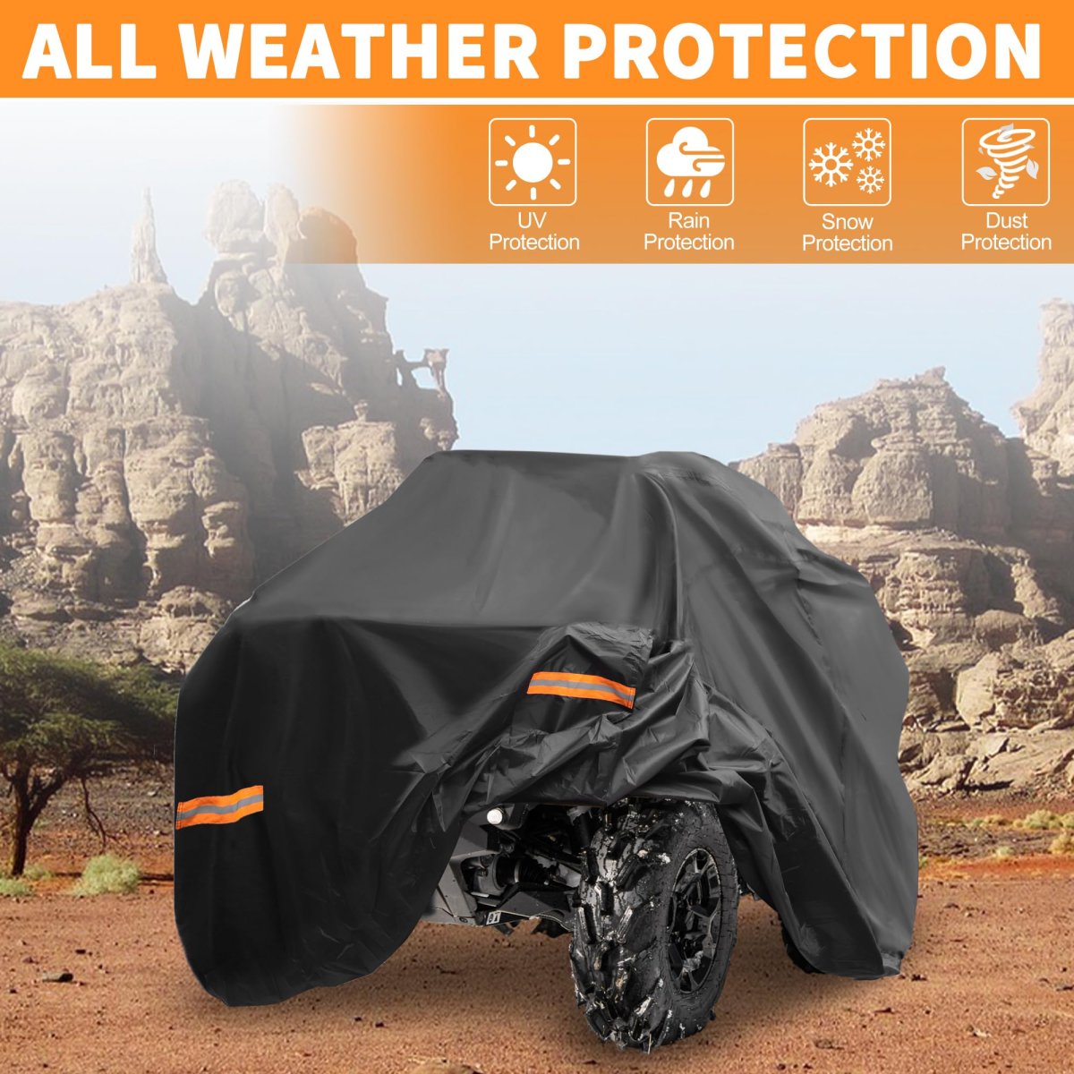 Atv Cover For Honda Fourtrax-rancher Waterproof 4 Wheelers Quad Fourtrax Foreman 4x4 210d-pu Black 84 65l X47 64w X50 39h