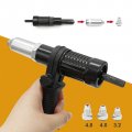 Pop Rivet Gun Adapter Kit For Power Drill Professional Attachment With 4 Heads And Handle Cordless Riveting Tool Accessory