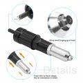 Pop Rivet Gun Adapter Kit For Power Drill Professional Attachment With 4 Heads And Handle Cordless Riveting Tool Accessory