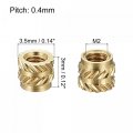 Uxcell Knurled Insert Nuts 120pcs M2 X 3mm L 3 5mm Od 3d Printing Brass Female Threadeds Heat Set Insert Embedment Nut