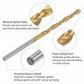 Uxcell Tap Drill Bit Set 6-32 Unc Straight Flute Thread And 1 9 2 8mm Twist Titanium Coated M2 High Speed Steel Repair Tapping