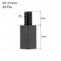 Uxcell M4x10mm 6mm Male-female Hex Nylon Pcb Motherboard Spacer Standoff For Fpv Drone Quadcopter Computer Circuit Board Black