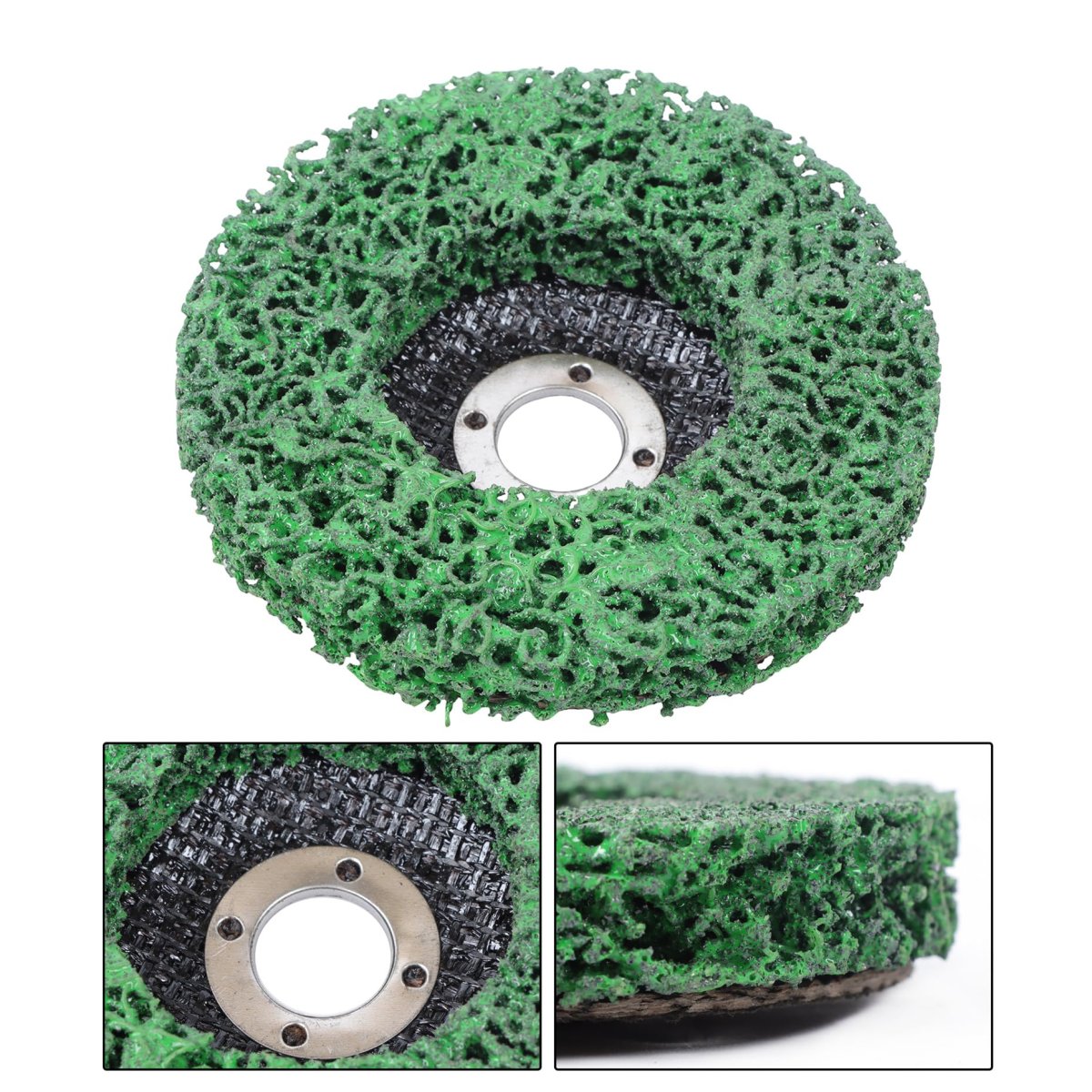 10 Pcs 4 In Strip Discs X 5 8 Green Silicon Carbide Surface Conditioning For Angle Grinders 13300 Rpm Open Mesh Non Loading
