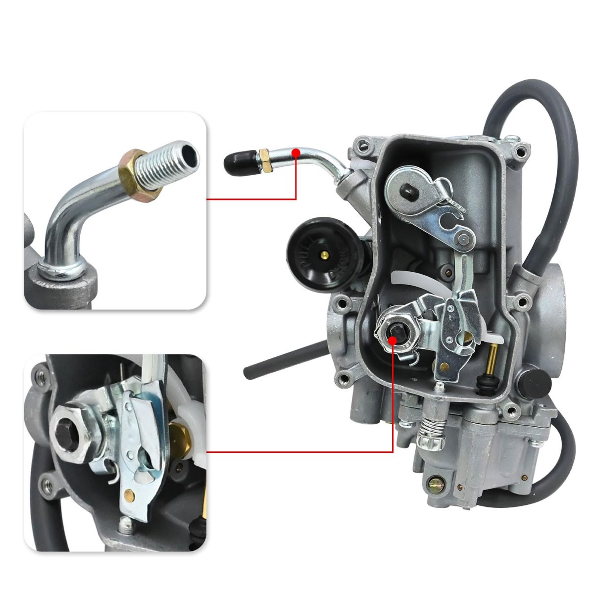 Carburetor Kit 4gb-14101-00 For Yamaha Kodiak 400 Yfm400 Yfm400fw 1993-1998 Atv 4x4 Golden Chrome Finish