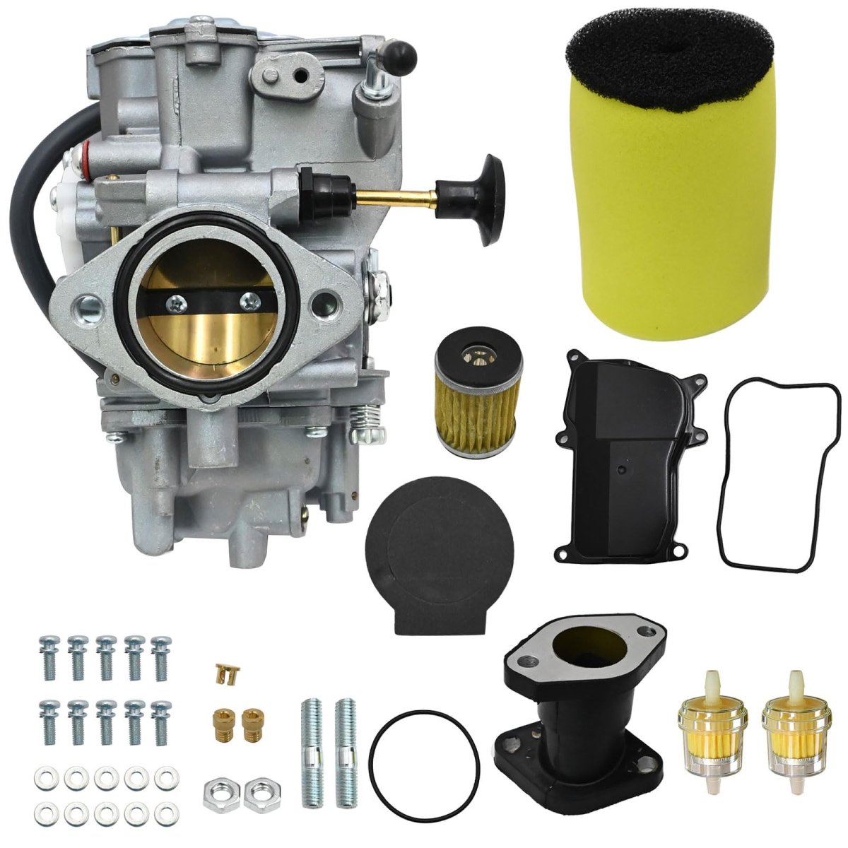 Carburetor Kit 4gb-14101-00 For Yamaha Kodiak 400 Yfm400 Yfm400fw 1993-1998 Atv 4x4 Golden Chrome Finish