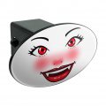 Happy Vampire Girl Smiling Face Oval Tow Trailer Hitch Cover Plug Insert